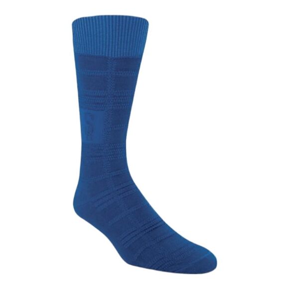 MEN'S STACY ADAMS LOGO PATTERN SOLID COLOR TONAL PLAID SILKY DRESS SOCK. GEM101 - Picture 1 of 4